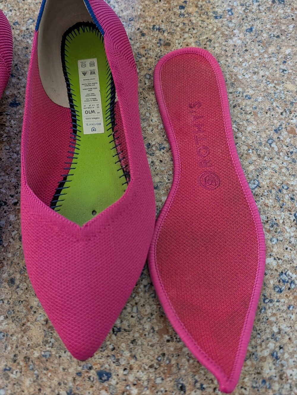 Pointed Knit Flats in Pink - Rothys - Picture 4 of 5